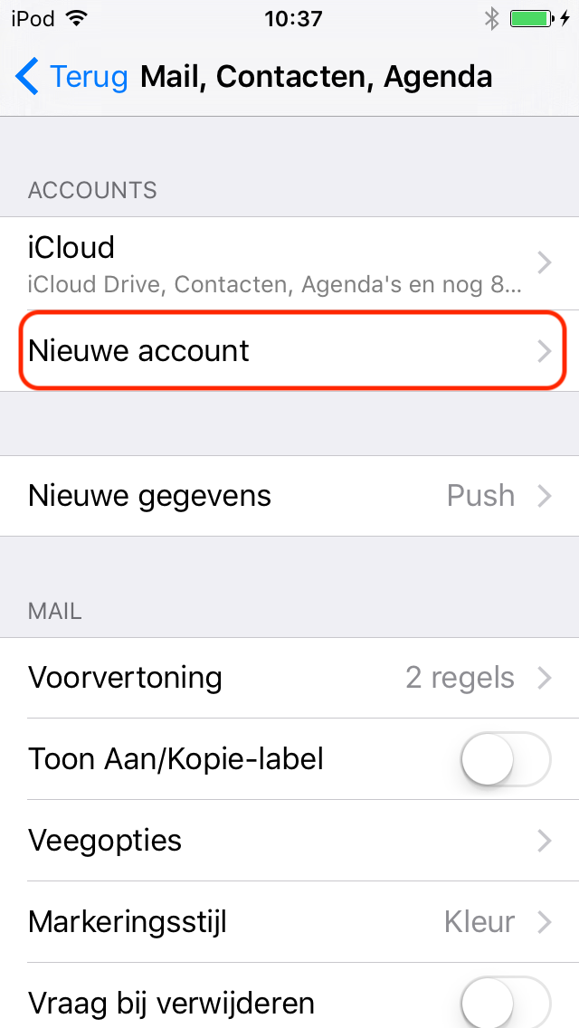 Schermafbeelding 3 bij de handleiding Hoe synchroniseer ik mijn agenda op IOS?