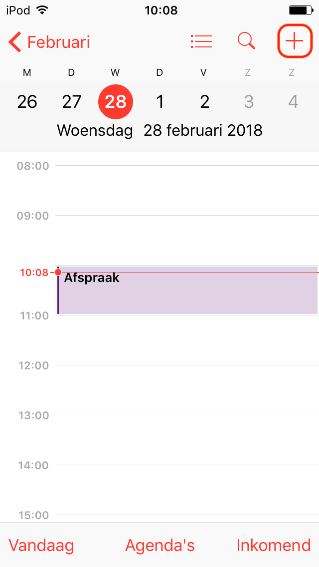 Schermafbeelding 8 bij de handleiding Hoe synchroniseer ik mijn agenda op IOS?