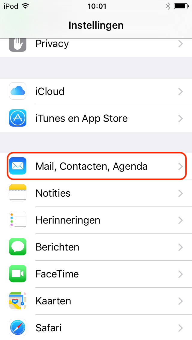 Schermafbeelding 2 bij de handleiding Hoe synchroniseer ik mijn agenda op IOS?
