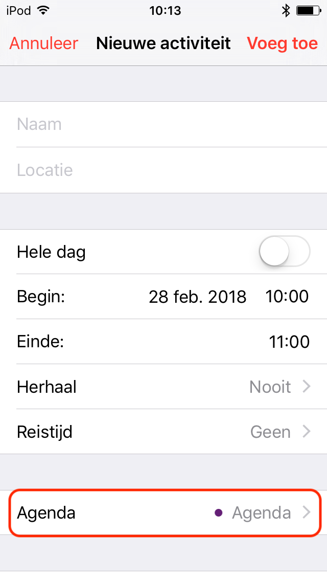 Schermafbeelding 9 bij de handleiding Hoe synchroniseer ik mijn agenda op IOS?