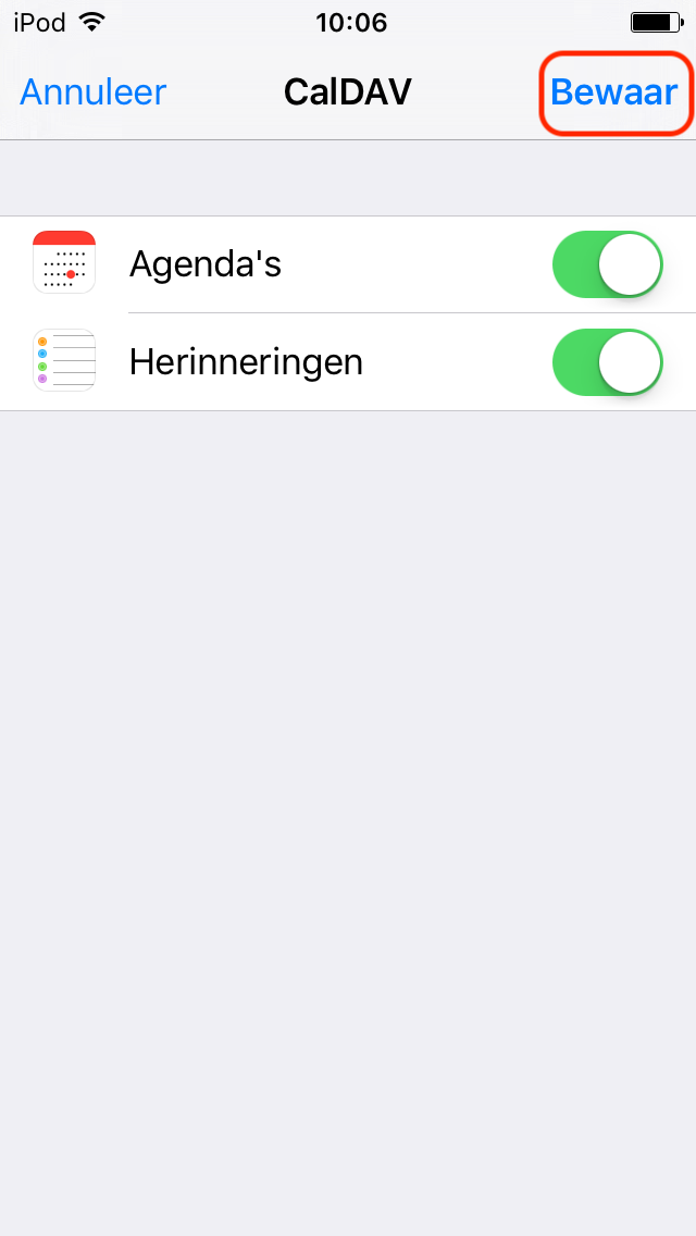 Schermafbeelding 7 bij de handleiding Hoe synchroniseer ik mijn agenda op IOS?