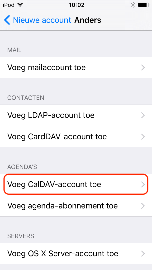 Schermafbeelding 5 bij de handleiding Hoe synchroniseer ik mijn agenda op IOS?