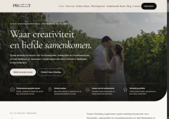Screenshot van de website van Project Wedding