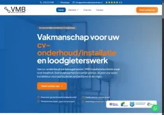 Screenshot van de website van VMB Installatietechniek